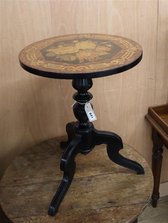 A Victorian Tunbridgeware style table H.57cm